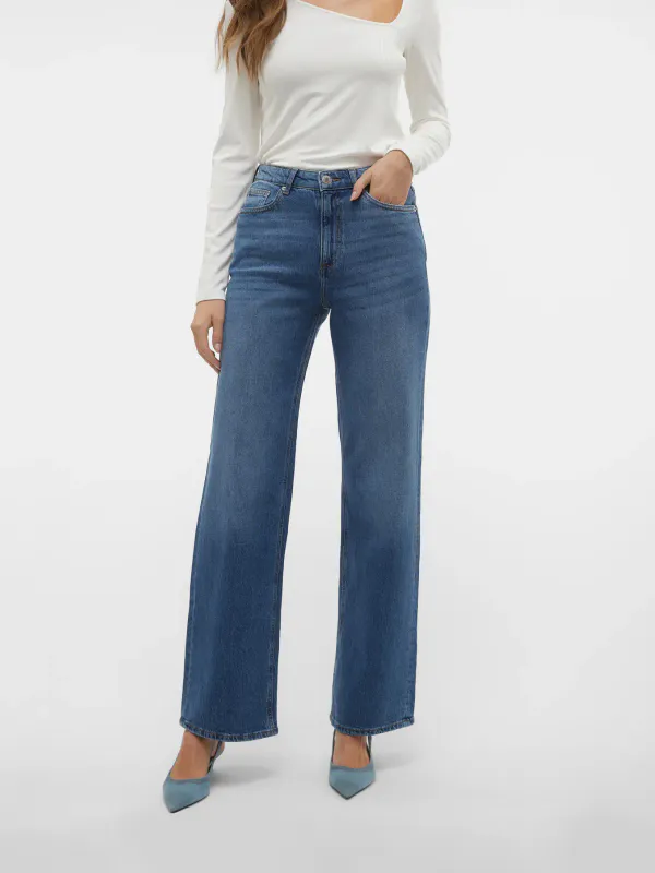 Vero Moda Vmtessa High Waist Wide Jeans 30 Light Blue