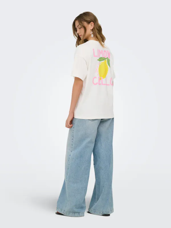 Only Onlelle Printed T-shirt White