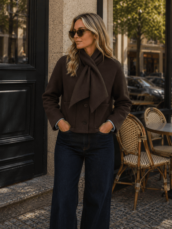 Only Onlcarrie Scarf Jacket Brun (Forhåndsbestilling)