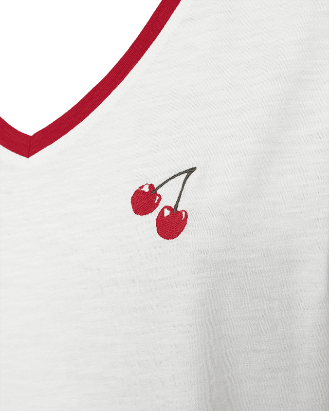 Freequent Viva T-skjorte Cherry Hvit