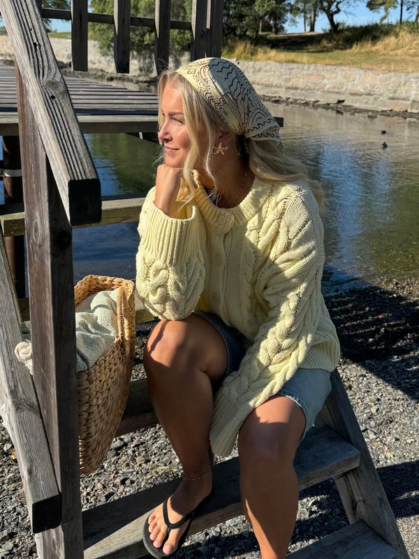 Vero Moda Svea Thea Kabelstrikk Cardigan Gul