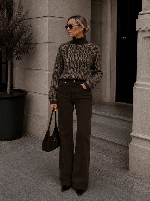 Hovedbilde Only Onlmadison Blush Wide Leg Jeans Brun 30