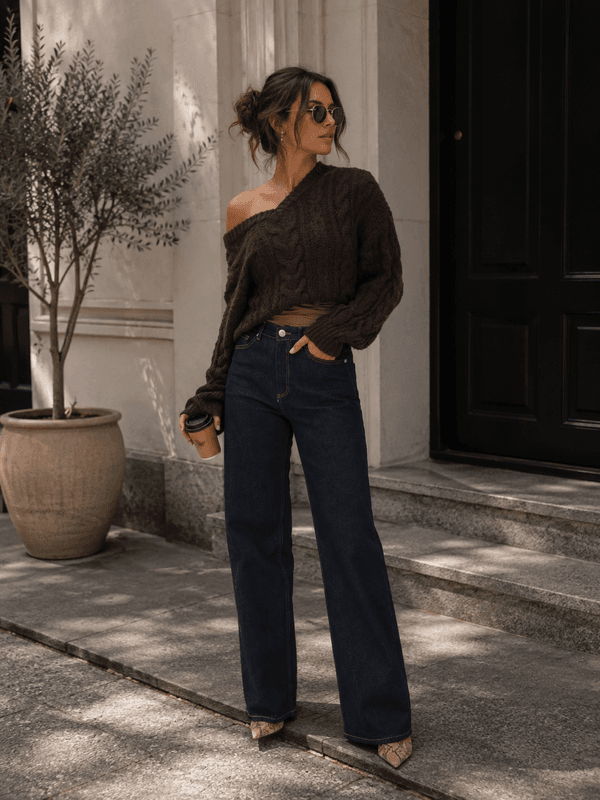 Vero Moda Vmtessa HIgh Waist Wide Jeans Dk.Blue 32