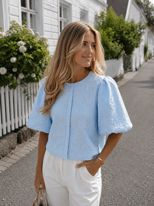 Hovedbilde Vero Moda Vmlaia Strukturert Topp Lyseblå