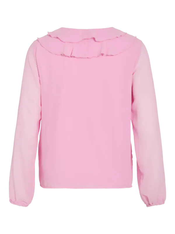 Vila Viviane Volang Bluse Rosa