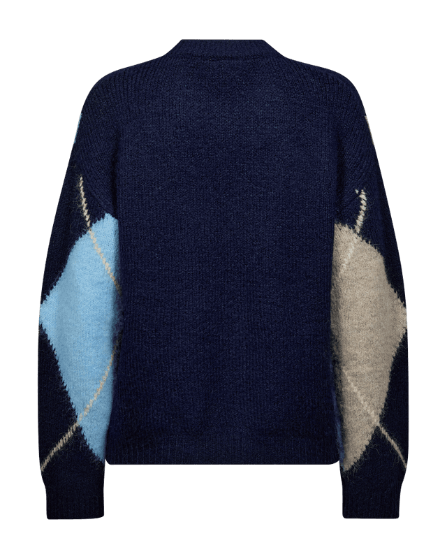 Freequent Fqgrslulu Argyle Strikkegenser Navy
