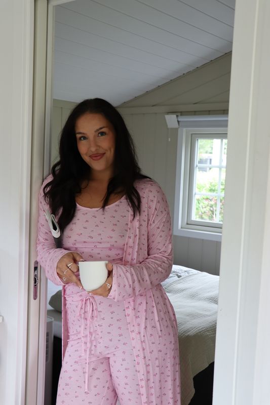 Vero Moda Vmesther Lang Morgenkåpe Blå Blomster