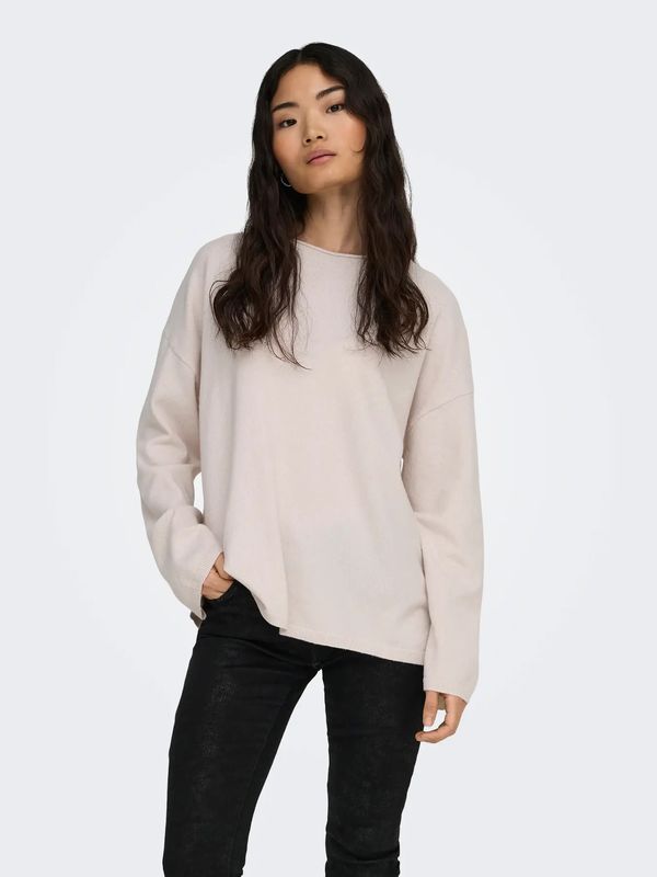 Only Onlloyal Amalio Strikkegenser Beige