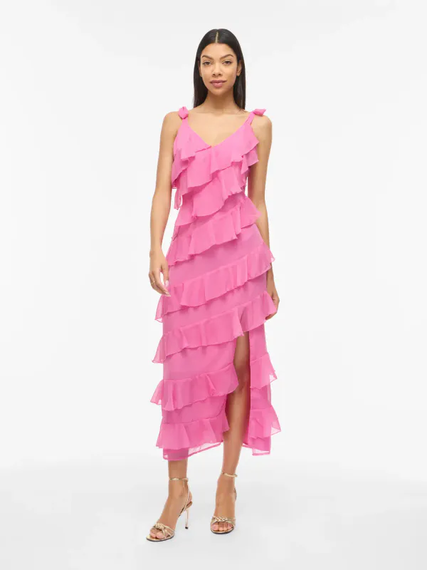 Vila Viluna Wide Strap Ankle Dress Rosa