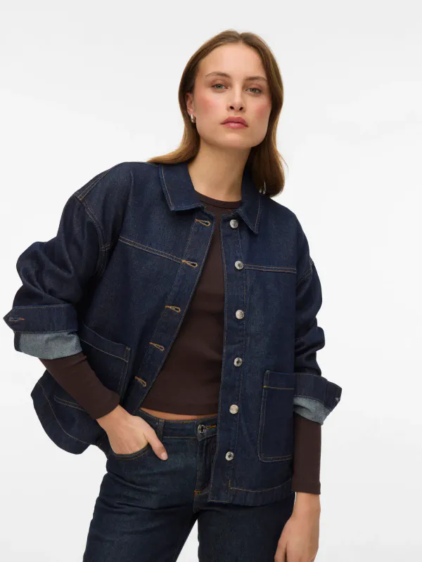 Vero Moda Vmjamie Denim Shacket Dk.Blue 