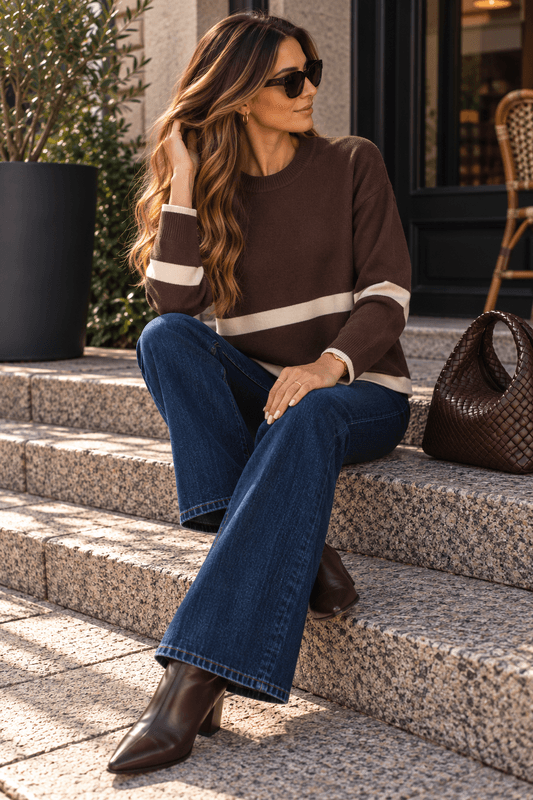 Vila Viril Oversize Strikkegenser Brun