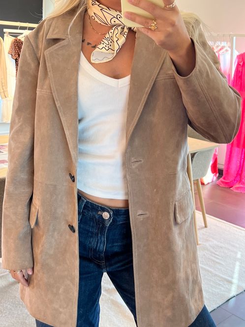 Hovedbilde Vero Moda Vmpernille Semsket Ekte Skinnblazer ...