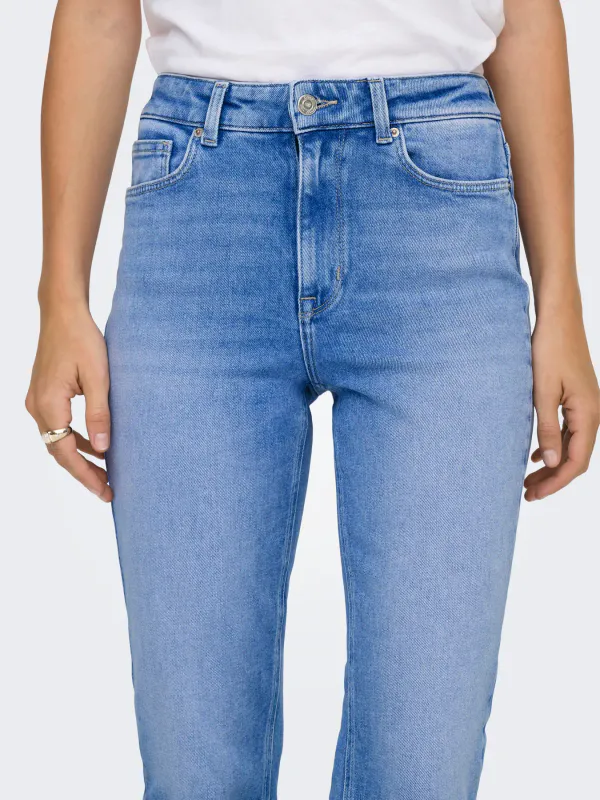 Only Onlemily High Waist Straight Jeans 32 Special Bright Blue Denim