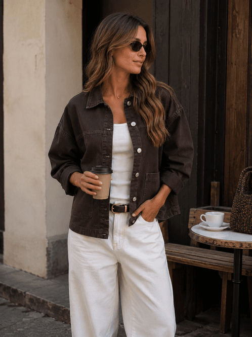 Hovedbilde Vero Moda Vmjamie Denim Shacket Brun