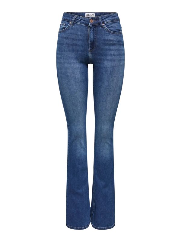 Only Onlblush Mid Flared Jeans 32 Dark Blue Denim